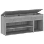 Banco zapatero madera contrachapada gris Sonoma 105x30x45 cm de vidaXL, Zapateros y organizadores de calzado - Ref: Foro24-81...