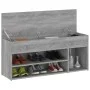 Banco zapatero madera contrachapada gris Sonoma 105x30x45 cm de vidaXL, Zapateros y organizadores de calzado - Ref: Foro24-81...