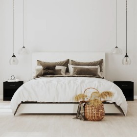 Mesitas de noche 2 unidades con cajón negro de vidaXL, Mesitas de noche - Ref: Foro24-342583, Precio: 61,94 €, Descuento: %