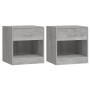 Mesitas de noche 2 unidades con cajón gris Sonoma de vidaXL, Mesitas de noche - Ref: Foro24-342587, Precio: 60,26 €, Descuent...