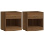 Nachttische 2 Einheiten mit eichenbrauner Schublade von vidaXL, Nachttische - Ref: Foro24-342588, Preis: 59,79 €, Rabatt: %