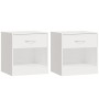 Nightstands 2 units with white drawer with gloss by vidaXL, Nightstands - Ref: Foro24-342585, Price: 54,57 €, Discount: %