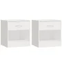 Nightstands 2 units with white drawer with gloss by vidaXL, Nightstands - Ref: Foro24-342585, Price: 53,76 €, Discount: %