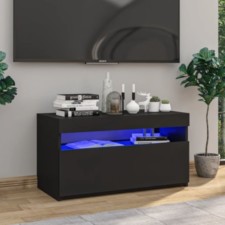 TV-Schrank mit LED-Leuchten schwarz 75x35x40 cm von vidaXL, TV-Möbel - Ref: Foro24-804393, Preis: 54,07 €, Rabatt: %