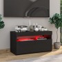 TV-Schrank mit LED-Leuchten schwarz 75x35x40 cm von vidaXL, TV-Möbel - Ref: Foro24-804393, Preis: 54,07 €, Rabatt: %