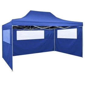 Professional folding tent with 3 walls blue steel 3x4 m by vidaXL, Tents and gazebos - Ref: Foro24-48890, Price: 160,92 €, Di...