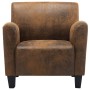 Sillón marrón 70x69x72 cm piel sintética