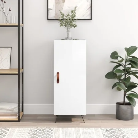 Aparador de madera contrachapada blanco brillante 34,5x34x90 cm de vidaXL, Aparadores - Ref: Foro24-828510, Precio: 61,81 €, ...