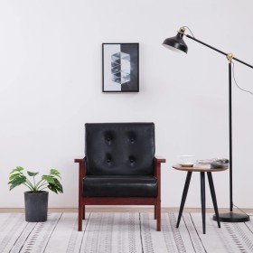 Sillón de cuero sintético negro Sillón de cuero sintético negro