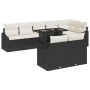 Conjunto de sofá de jardín 9 pcs Negro y crema 100 x 55 x 73 cm