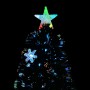 Árbol de Navidad copos de nieve LED fibra óptica negro 210 cm
