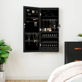 Wall-mounted black mirror with jewelry box and LED lights by vidaXL, Mirrors - Ref: Foro24-353233, Price: 90,62 €, Discount: %