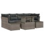 Conjunto de sofá de jardín 7 pcs Gris 100 x 55 x 73 cm