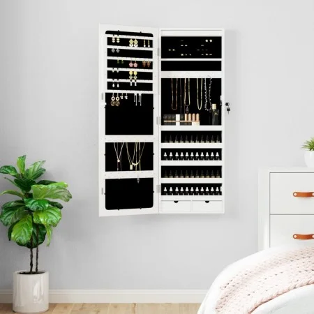 Mirror with jewelry box and LED lights for white wall by vidaXL, Mirrors - Ref: Foro24-353235, Price: 96,98 €, Discount: %