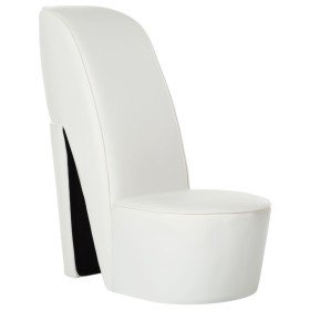 Sillón con forma de zapato de tacón cuero sintético blanco Sillón con forma de zapato de tacón cuero sintético blanco