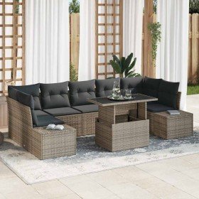 Conjunto de sofá de jardín 8 pcs Gris 100 x 55 x 73 cm