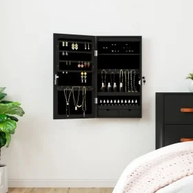 Mirror with jewelry box and LED lights for black wall by vidaXL, Mirrors - Ref: Foro24-353230, Price: 69,59 €, Discount: %