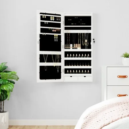 Mirror with jewelry box and LED lights for white wall by vidaXL, Mirrors - Ref: Foro24-353232, Price: 94,26 €, Discount: %