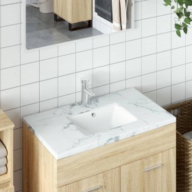 Lavabo de baño rectangular cerámica blanco 36,5x32x15,5 cm