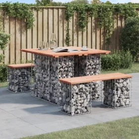 Gabion design garden bench Douglas fir wood 100x102x72 cm by vidaXL, garden benches - Ref: Foro24-834372, Price: 101,18 €, Di...
