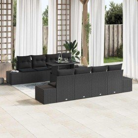 Conjunto de sofá de jardín 7 pcs Negro 100 x 55 x 73 cm Conjunto de sofá de jardín 7 pcs Negro 100 x 55 x 73 cm
