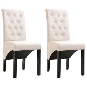 Sillas de comedor 2 unidades tela color crema Sillas de comedor 2 unidades tela color crema