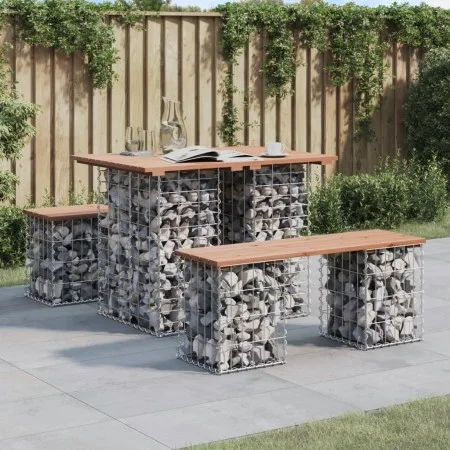 Gabion design garden bench solid pine wood 100x70x72 cm by vidaXL, garden benches - Ref: Foro24-834366, Price: 77,60 €, Disco...