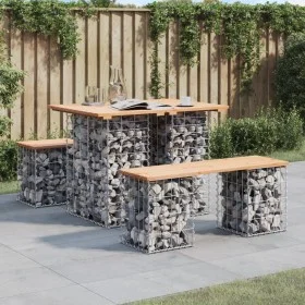 Gabionen-Design-Gartenbank aus massivem Kiefernholz, 100 x 70 x 72 cm von vidaXL, Gartenbänke - Ref: Foro24-834365, Preis: 75...