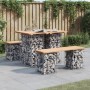 Gabionen-Design-Gartenbank aus massivem Kiefernholz, 100 x 70 x 72 cm von vidaXL, Gartenbänke - Ref: Foro24-834365, Preis: 76...