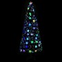 Árbol de Navidad copos de nieve LED fibra óptica negro 240 cm