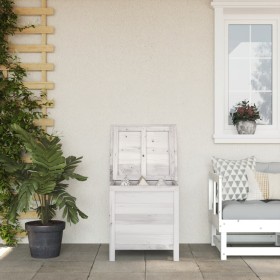 Arcón de jardín madera maciza abeto blanco 50x49x56,5 cm