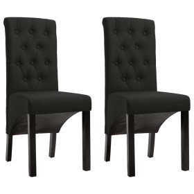 Sillas de comedor 2 unidades tela negro Sillas de comedor 2 unidades tela negro
