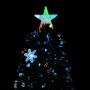 Árbol de Navidad copos de nieve LED fibra óptica negro 240 cm
