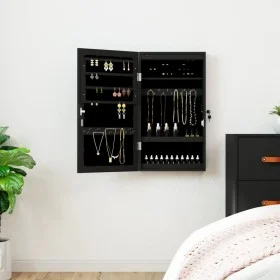 Mirror with jewelry box and LED lights for black wall by vidaXL, Mirrors - Ref: Foro24-353239, Price: 69,38 €, Discount: %