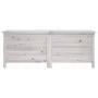 Solid wood garden chest white fir 150x50x56.5 cm by vidaXL, Outdoor storage boxes - Ref: Foro24-364757, Price: 173,24 €, Disc...