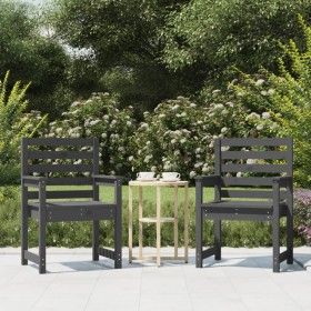 Garden chairs 2 pcs solid pine wood gray 60x48x91 cm by vidaXL, Garden chairs - Ref: Foro24-824055, Price: 92,37 €, Discount: %
