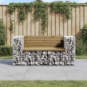 Garden bench with gabions impregnated pine wood 143x71x65.5 cm by vidaXL, garden benches - Ref: Foro24-834379, Price: 171,78 ...