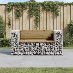 Garden bench with gabions impregnated pine wood 143x71x65.5 cm by vidaXL, garden benches - Ref: Foro24-834379, Price: 169,11 ...