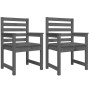 Gartenstühle 2 Stück massives Kiefernholz grau 60x48x91 cm von vidaXL, Gartenstühle - Ref: Foro24-824055, Preis: 92,37 €, Rab...