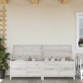 Solid wood garden chest white fir 198.5x50x56.5 cm by vidaXL, Outdoor storage boxes - Ref: Foro24-364761, Price: 226,68 €, Di...