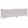 Arcón de jardín madera maciza abeto blanco 198,5x50x56,5 cm de vidaXL, Cajas de almacenaje para exteriores - Ref: Foro24-3647...