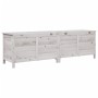 Arcón de jardín madera maciza abeto blanco 198,5x50x56,5 cm de vidaXL, Cajas de almacenaje para exteriores - Ref: Foro24-3647...