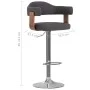Barhocker, 2 Einheiten, gebogenes Holz, dunkelgrau und Stoff von vidaXL, Küchenhocker - Ref: Foro24-327338, Preis: 195,11 €, ...
