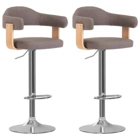 Barhocker 2 Einheiten aus gebogenem Holz und Stoff in Grau-Taupe von vidaXL, Küchenhocker - Ref: Foro24-327339, Preis: 188,08...