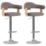 Bar stools 2 units gray taupe curved wood and fabric by vidaXL, Kitchen stools - Ref: Foro24-327339, Price: 188,08 €, Discoun...
