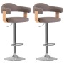 Barhocker 2 Einheiten aus gebogenem Holz und Stoff in Grau-Taupe von vidaXL, Küchenhocker - Ref: Foro24-327339, Preis: 201,33...