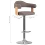 Bar stools 2 units gray taupe curved wood and fabric by vidaXL, Kitchen stools - Ref: Foro24-327339, Price: 188,08 €, Discoun...