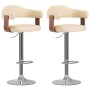 Küchenhocker 2 Stück Kunstleder gebogene Holzbeine Creme von vidaXL, Küchenhocker - Ref: Foro24-327335, Preis: 203,74 €, Raba...