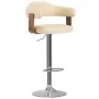 Taburetes de cocina 2 uds cuero sintético madera curvada crema by vidaXL, Kitchen stools - Ref: Foro24-327335, Price: 203,32 ...