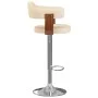 Taburetes de cocina 2 uds cuero sintético madera curvada crema by vidaXL, Kitchen stools - Ref: Foro24-327335, Price: 203,32 ...